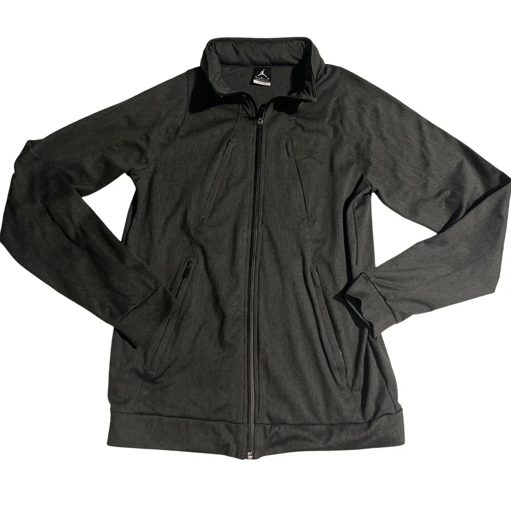 Jordan Track Jacket Womens Small Gray Excellent Dri-FIT Full Zip Heathered
